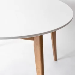 Стол обеденный Орион 100x100 Морилка Дуб натуральный Эмаль белая