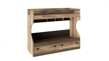 Кровать-чердак Пилигрим ТД-276.11.01 Дуб каньон светлый/Серый