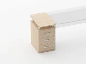 Тумба приставная на 3 ящика с проставками Глассй 3.10.16 Бук светлый / Glassy
