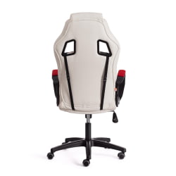 Кресло DRIVER (22) кож/зам/ткань, белый/красный, 36-01/TW-08