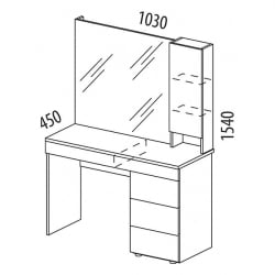 Туалетный столик Монако 903.06 Дуб Вотан / Белый шпон / Альпийский белый