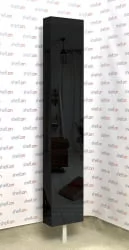 Шкаф в гостиную в черном глянцевом стекле Зум Шелф Венге