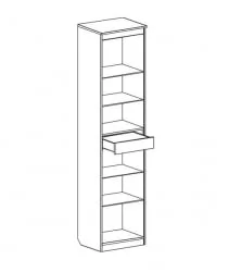 Шкаф со стеклянными дверьми Элана (В) Дуб сонома