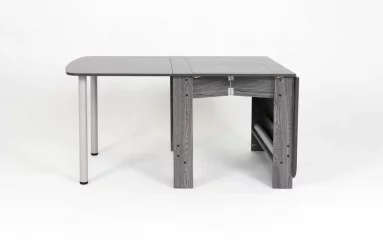 Раздвижной овальный стол Оригами Ясень черный