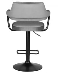 Стул барный DOBRIN CHARLY BLACK (серый велюр (MJ9-75)) 2 шт