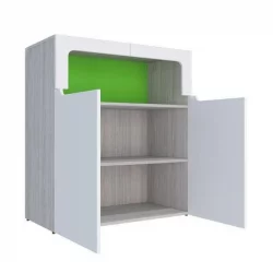 Тумбочка для детской Палермо Юниор 06 Белый глянец Ясень шимо светлый Зеленый