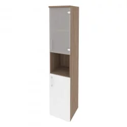 Шкаф высокий узкий правый ONIX O.SU-1.4(R) Дуб Аризона/Белый