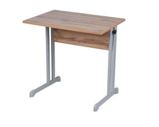 Парта одноместная прямые углы (рост 3-7) Клен Танзау/Металл Серый