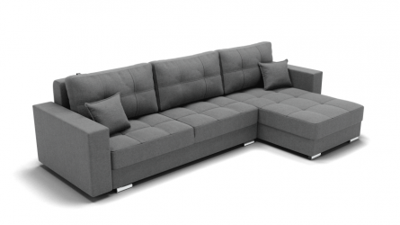 Диван Талисман-3 угол левый/правый (ЗР) Цвет фасада: Светло серый; Тип: Левый/правый; Материал фасада: Металл/Велюр