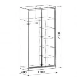 Шкаф-купе Рио 2-600 Дуб Сонома / Крем