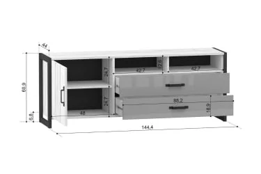 Тумба Техно ЛД.678.020.000 Дуб Крафт белый/Серый шифер