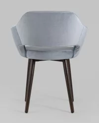 Стул с подлокотниками Саймон велюр Серый