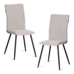 Стул обеденный La Rousse (2 шт. в упаковке) NEW, ткань рогожка, серый/черный, 3M 16/2, 45х55х93 см