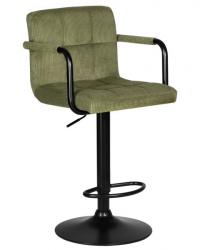 Стул барный DOBRIN KRUGER ARM BLACK (зеленый вельвет (LAR-E2041-7)) 2 шт