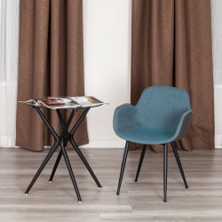 Стул VALENTINO (mod. PC45-2) металл/экокожа/ткань, 55 х 58 х 81 см, Turquoise (бирюзовый)/Grey (серый)/черный