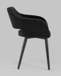 Стул с подлокотниками Саймон велюр Черный