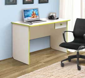 Компьютерный стол с ящиками компьютерный №6 Белый/Лайм