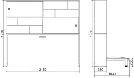 Кровать-трансформер Смарт 3 с полками Белая шагрень