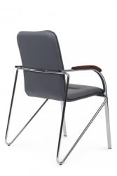 Стул Самба с деревянными подлокотниками СМБ-02Х Хром гальв. Серый / SMB-02H