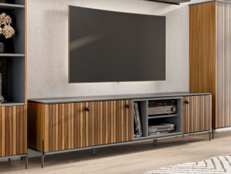 Гостиная Элиот №1 Оникс Серый/Орех фактурный