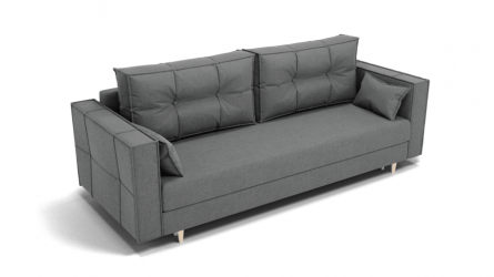 Диван Консул-1 ППУ (ЗР) Цвет фасада: Светло серый; Тип: Прямой; Материал фасада: Металл/Велюр