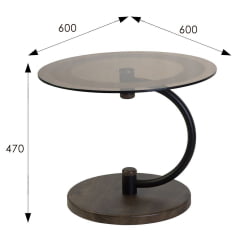 Стол в гостиную Дуэт 13Н Черный, дуб маррон / стекло тонированное