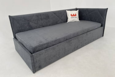 Односпальная кровать с подъемным механизмом Бест (Тахта) КМ.T-15 графит (велюр)