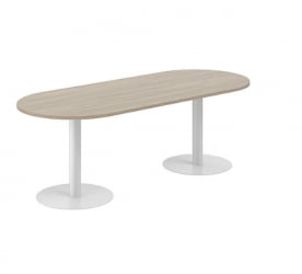 Стол переговорный овальный Sigma SG.280.OD.GR Дуб темный Серебряный металлик