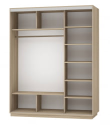 Шкаф-купе ясень Экспресс Трио Элемент 1800х2200х Дуб сонома / 1800х2200h