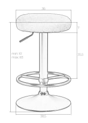 Барный стул DOBRIN TEDDY BLACK (белый букле (13))