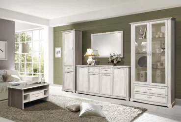 Шкаф для посуды в гостиную Сохо 32.05 Бетон пайн белый