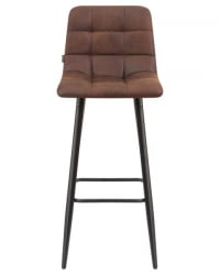 Стул барный ДОБРИН НИCОЛЕ (черные матовые ножки, коричневая микрофибра (ПК-03)) 2 шт / DOBRIN NICOLE (PK-03))