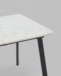 Стол Бату нев 120-160/80/76 азул оникс подстолье металл черный / Batu new