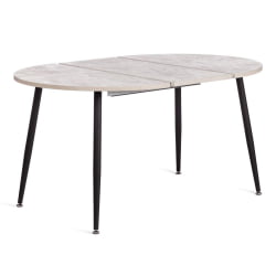 Стол VELETA ЛДСП/HPL/металл, 100 x 100+40 x 75 см, Агат серый/черный