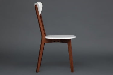 Стул MAXI (Макси) / 1 шт. в упаковке каркас бук, сиденье, спинка - мдф, 86 х 48.5 х 54.5 см, Белый + Коричневый