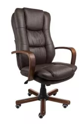 Кресло для руководителя AV 123 Черное на дереве