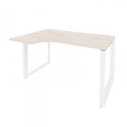 Стол эргономичный левый на О-образном м/к ONIX O.MO-SA-2L Денвер Светлый/Белый