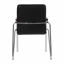 Кресло для приемных Samba хром кожзам Черный