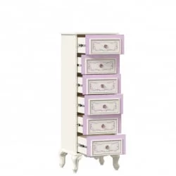 Комод высокий с 6 ящиками Маркиза ЛД 517.085.000 Алебастр