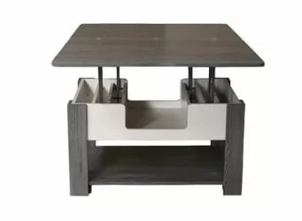 Стол-трансформер раскладной Стэп-4 Ясень черный Бодега белый