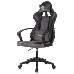 Кресло компьютерное BRABIX Forcer GM-127, 2 подушки, экокожа/велюр, черное/серое