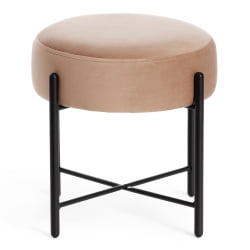 Банкетка AMBER металл, ткань, 41*41*40 см, бежевый/черный