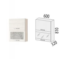 Шкаф-витрина Графит 74.08.1 Сосна Астрид-Ванил