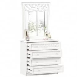 Комод с 4 ящиками с зеркалом ППУ Джулия Белый