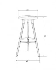 Табурет барный DOBRIN ROYCE BLACK (чёрный (B-03))