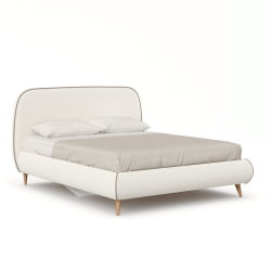 Мягкая кровать Холли ЛД 600.560.000 Молочный Темно-коричневый