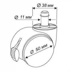Набор черных колес c механической блокировкой BlockCastorSet3850