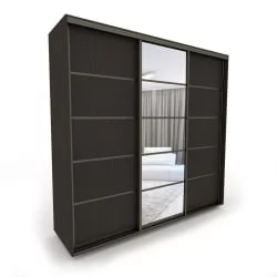 Шкаф-купе 3-х дверный Акцент-Квадро Д 1500х600 Венге/Бронза