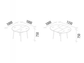 Овальный стол из стекла Орфей 41 Кена