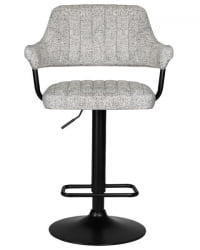 Стул барный DOBRIN CHARLY BLACK (светло-серый твид (LEO04)) 2 шт